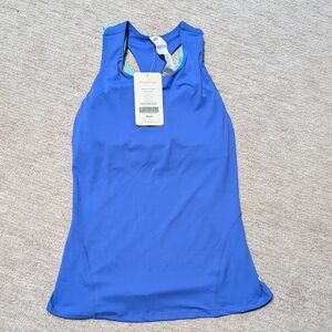 NWT Fabletics Small Kessler Blue Tank Top Built In Sports Bra